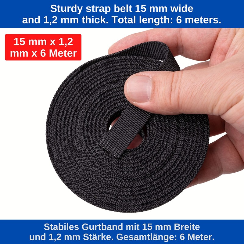 Your Day Mate Webbing Set with 18 Buckles, 6 Metre