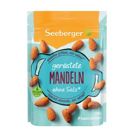 Seeberger Roasted Almonds Pack of 5: Large Crisp Almond Kernels with High Vitamin Content Crispy Seeds with Pleasant Sweet Aroma without Salt, Vegan (5 x 150 g)