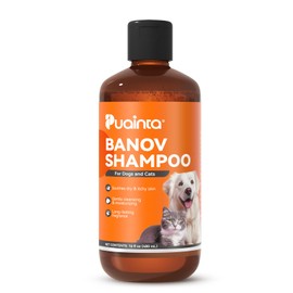 PUAINTA Dog & Cat Shampoo for Itchy Skin Relief, Hypoallergenic, Unscented, 16oz