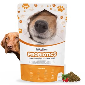 Vetnoms Probiotika Hund als Pulver - Präbiotika Hund mit Bierhefe Hund. Darmkur Hund Hilft bei Durchfall Hund und Juckreiz Hund, Allergien und Sodbrennen Hund.