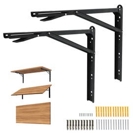 Storystore Folding Shelf Brackets, 24 Inch Heavy Duty Collapsible Shelf Bracket, Wall Mounted Folding Table Hinge, Space Saving for Bench Table, Max Load: 550 lb