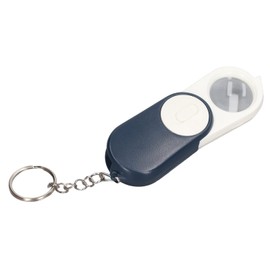 Ailao 10x Pocket Magnifier Key Ring Magnifier Double Layer Lens Foldable Handheld Mini Magnifier Keychain with LED Light for Office Reading Hobby