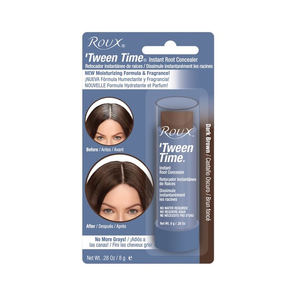 Roux Temporary Haircolor Touch-Up Stick Dark, Brown, 0.28 Ounce