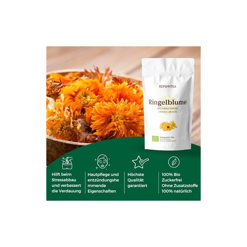 Organic Marigold Blossoms Whole 100 g Loose | Mariengold Tea