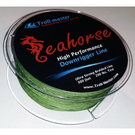 Seahorse High Performance Downrigger Braided Line Green 200 Lbs Test 300 Feet Spool
