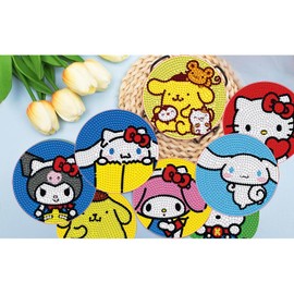 8 PCS Cartoon Diamond Art Coasters Kits, Diamond Painting Coasters with Holder Set of 8, DIY Drink Coasters Art Crafts Supplies for Adults Cup Mat for Home Decor House Warming Gifts Non-Slip 3.9inch