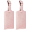 4 Pack Leather Luggage Travel Bag Tags by Travelambo (Rose