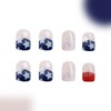 48Pcs 4th of July Press on Nails, Short Square Fake