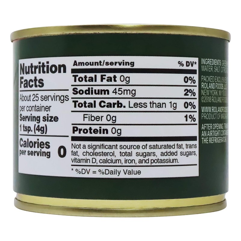 Green Peppercorns in Brine by Roland (3.5 ounce) 2 Pack