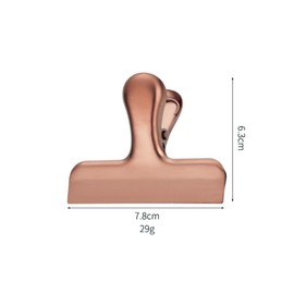 Pack of 10 7.3 x 6.8 cm Bulldog Clips, Stainless Steel Sealing Clips, Metal Clips, Clips for Bags, Food Bags, Tags, Bags, Drawings, Photos, Rose Gold