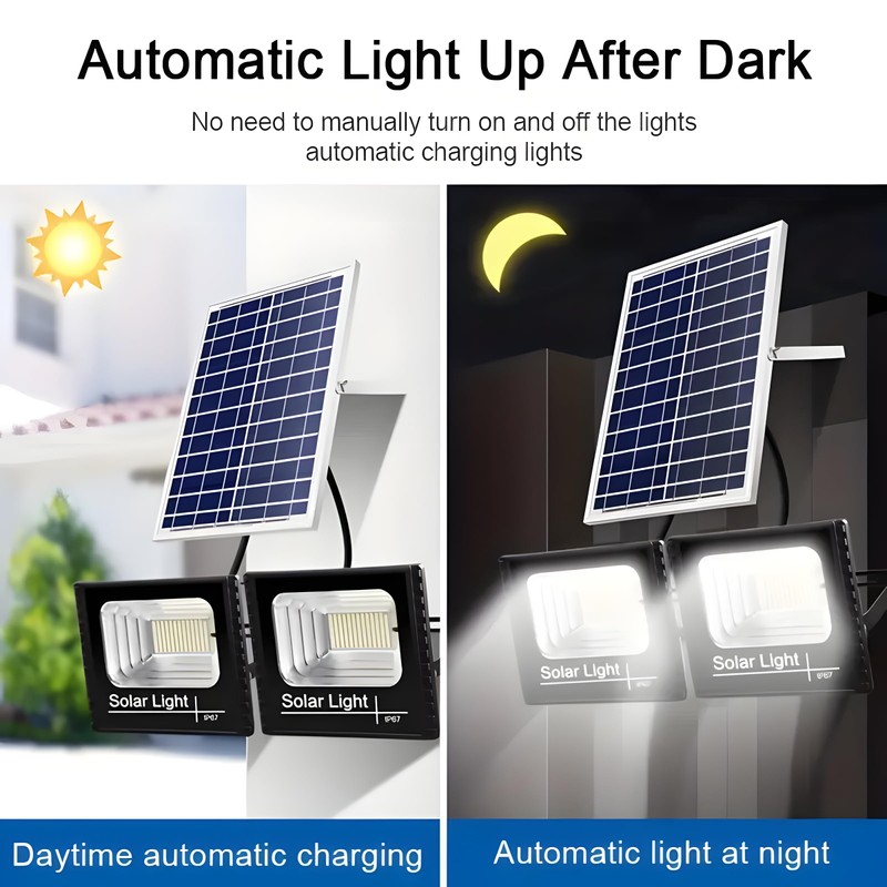 DuBom 30W-200W One for Two Solar Flood Light Outdoor Remote,