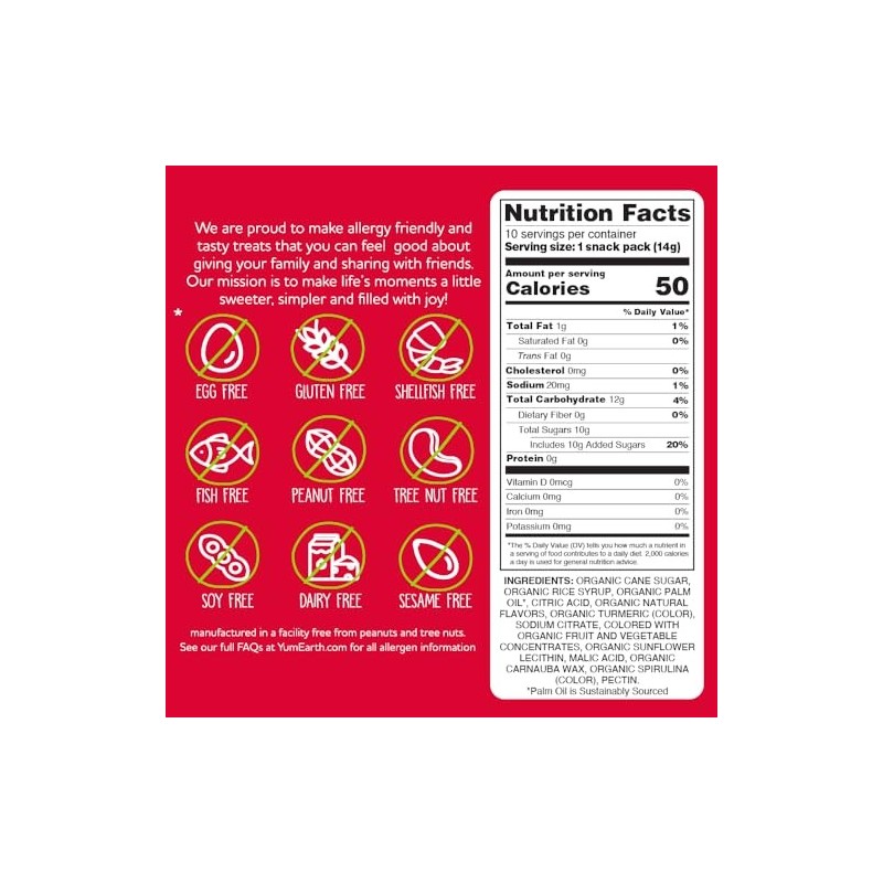 YumEarth Giggles Fruity Candy Pack Organic Vegan Allergy Friendly Treats