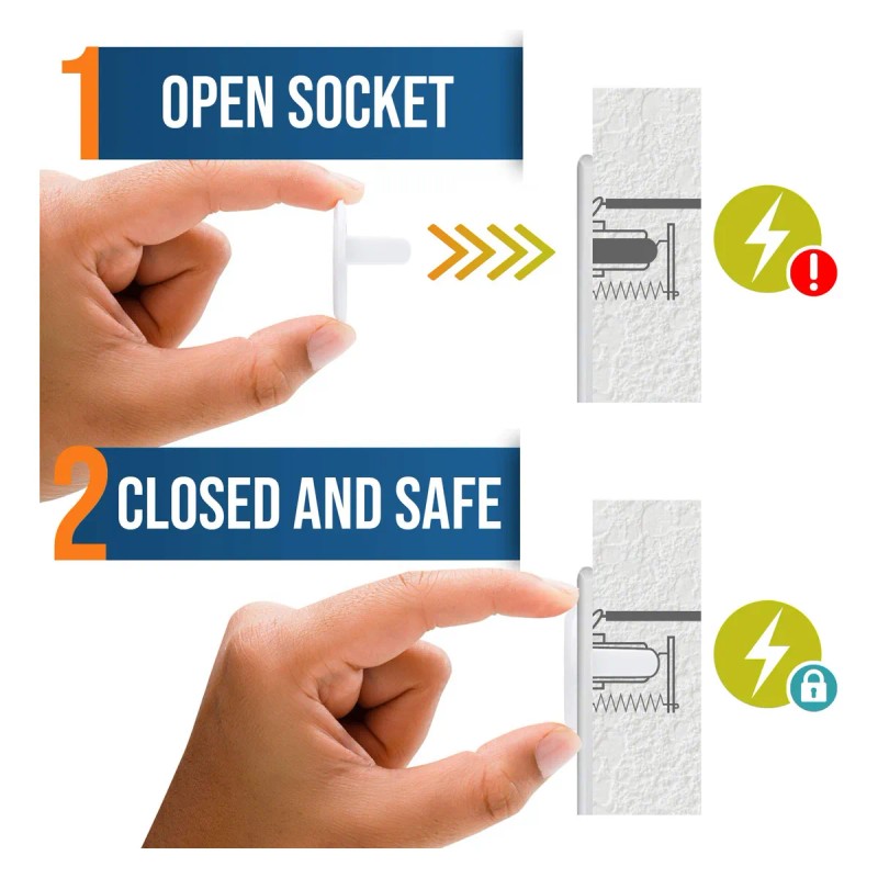Tapas De Seguridad Transparente Para Enchufes - 50 Unidades
