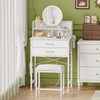 Fixwal Fixwal White Small Vanity Desk Set with Lighted Mirror