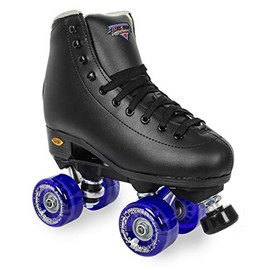 Sure-Grip Fame Outdoor Roller Skates 78A Outdoor Wheels (Mens 10 / Womens 11, Black/Purple)