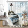 YSSFAV Nautical Coastal Shower Curtain Beach Ocean Lighthouse Seaside Boat
