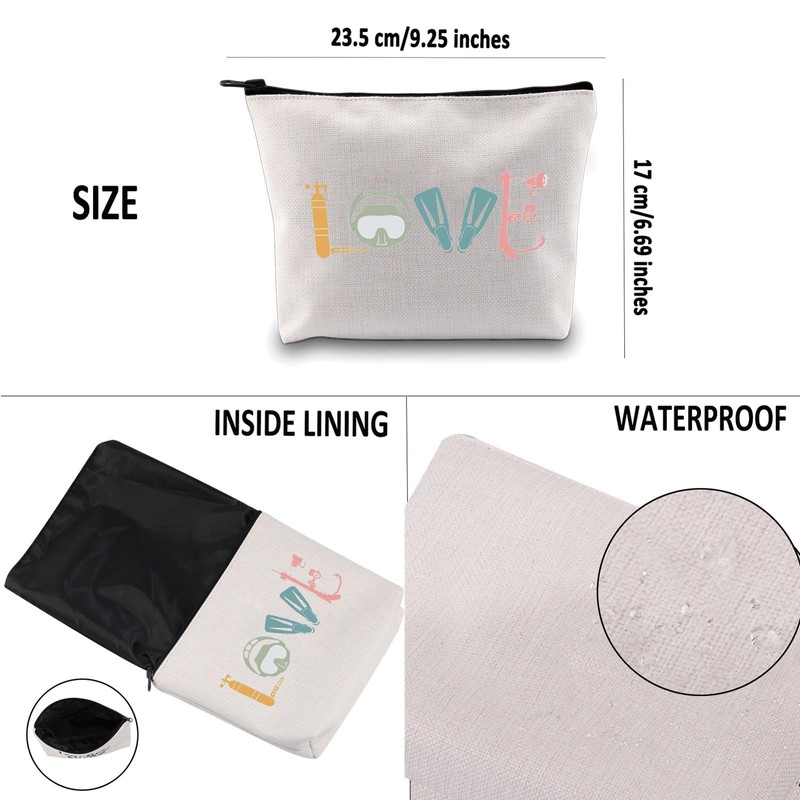 G2TUP Scuba Diver Gift Love Scuba Diving Makeup Bag Diving