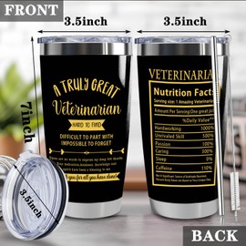 LLKJHGE Veterinarian Appreciation Gifts Tumbler for Women Men,20 oz Stainless Steel Insulated Tumblers with Lid, Animal Lovers Gift Veterinary Student Graduation Gift (veterinarian)