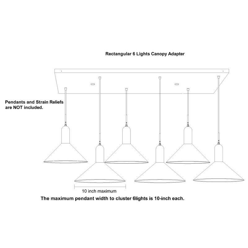 Six Pendant Light Linear Canopy Accessory Light Kit, 41-5/16 inch