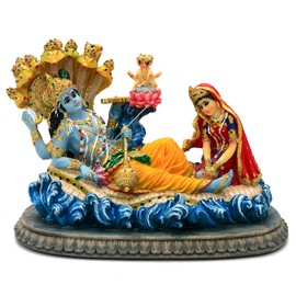 alikiki Hindu God Lord Vishnu Statue 8.5" L Mahavishnu Figure Divine Hindu Deity for Spiritual Worship Home Office Studio Hotel Decoration Mandir Temple Altar Diwali Puja