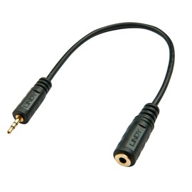 Lindy 35698 Premium Audio Cable 2.5mm Jack Male to 3.5mm Female, 20cm