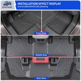 Rongtaod Floor Mats Compatible with 2022-2025 Acura MDX (NOT for Type S) Cargo Mat Cargo Liner Trunk Mat Trunk Liner Back Seat Cover Protector Kick Mat All Weather 2024 MDX Accessories (Set of 8)