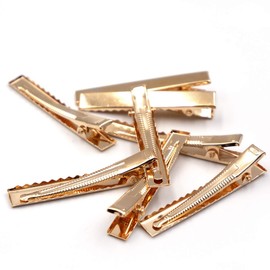 LEISURE CLUB Hair Clips, Approx. 40 Pieces, 2.2 inches (55 mm), Hair Clips, Metal Fittings, Hair Accessories, Parts, Gold, DIY, Hobby, Commercial Use, Adults and Children (Gold 2.2 inches (5.5 cm)
