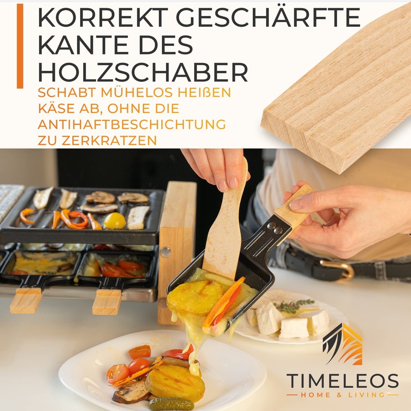 TIMELEOS Wooden Scraper Raclette Scraper Made of Domestic Beech, Raclette