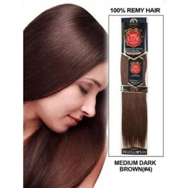 Extension Cabello Luv Remy 100% Humano Remy 22pLG Color #4: CASTAÑO MEDIO