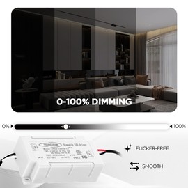 NAWVACE Dimmable 12V 24W LED Driver with US Plug, AC 120V to DC 12V LED Electronic Transformer, Dimming Power Supply 12V 2A Constant Voltage LED Driver, AC to DC Converter for Track Lights, Puck Light