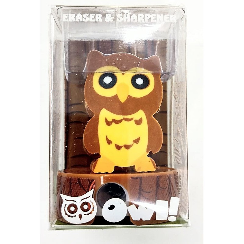 Keycraft Owl Eraser and Sharpener - one sent at random