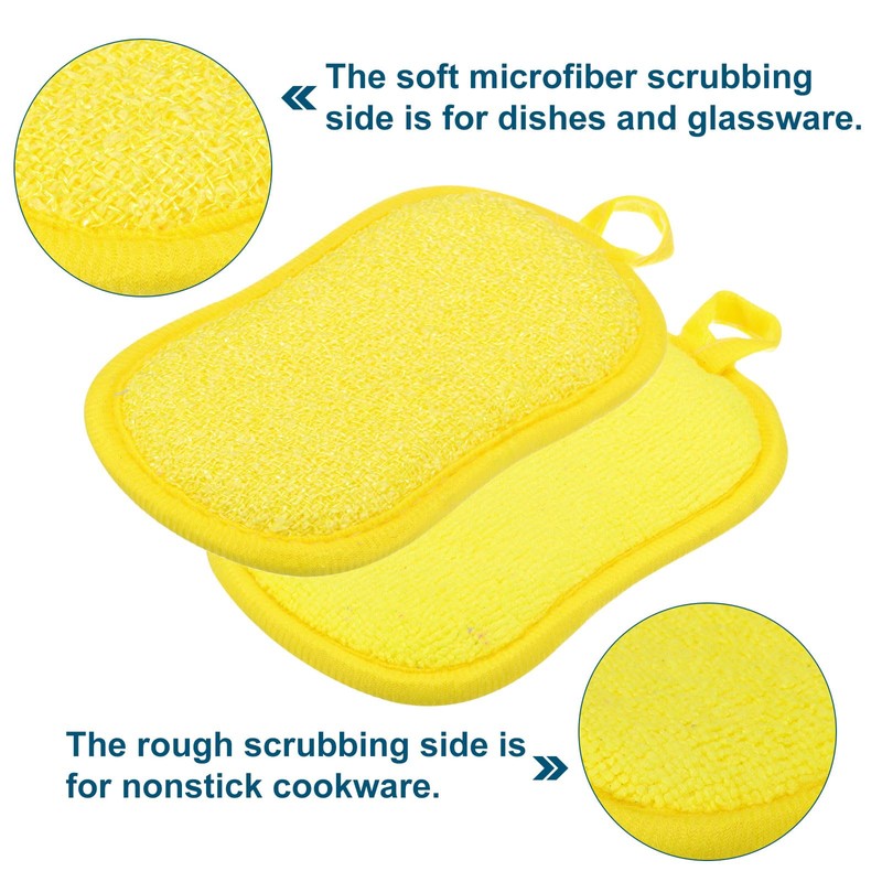 sourcing map Multipurpose Kitchen Dish Sponge Scrubber, 5 Pcs Non