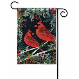 Studio M Cardinals and Berries 18 x 12 Inches, Double Sided Design, Weather & UV/Fade Resistant Polyester, Outdoor Flag Decoration for Garden, Yard, Porch