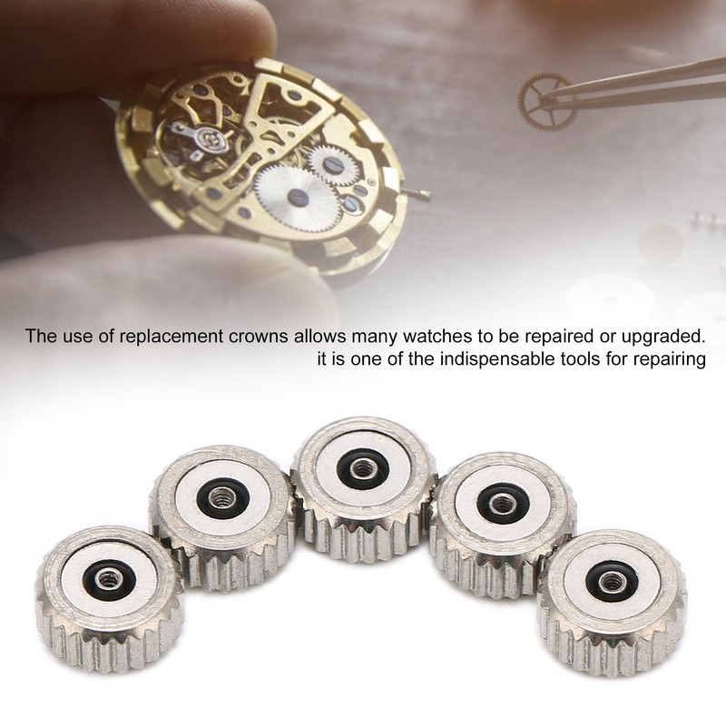 Watch Crown Spare Parts Silver Gold Steel Watch Head for
