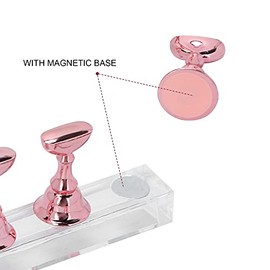 Soporte de Exhibición de Arte de Uñas, Base Magnética para Práctica de Uñas, Soporte de Punta de Uña para Uñas, Juego de Manicura, Herramienta para Uñas Postizas, Manicura(rosado)