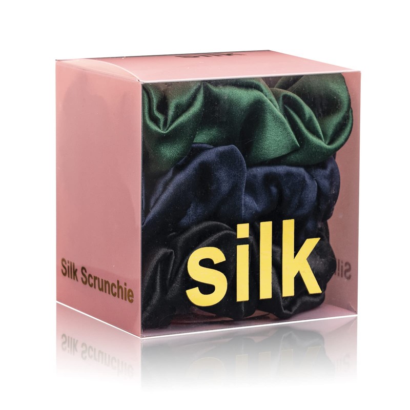 Silmer Paquete de 3 coleteros de seda para cabello grueso,