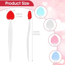 Qianyu 10 Pcs Silicone Lip Scrub Brush Scrubber Exfoliator for Men Women Double-Sided Gentle Lightening Lips Exfoliator Scrubber Brush for Smooth Soft Bright Healthy Lip for Dark Lips 5 Colors