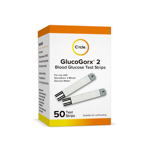 C'rcle Blood Glucose Test Strips Provides Auto Calibration Circuitry in Each Strip Easy Blood Sugar Self-Testing for Use with GlucoGorx 2 Blood Glucose Meter