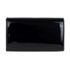 Girly Handbags Plain Shiny Clutch Bag, black