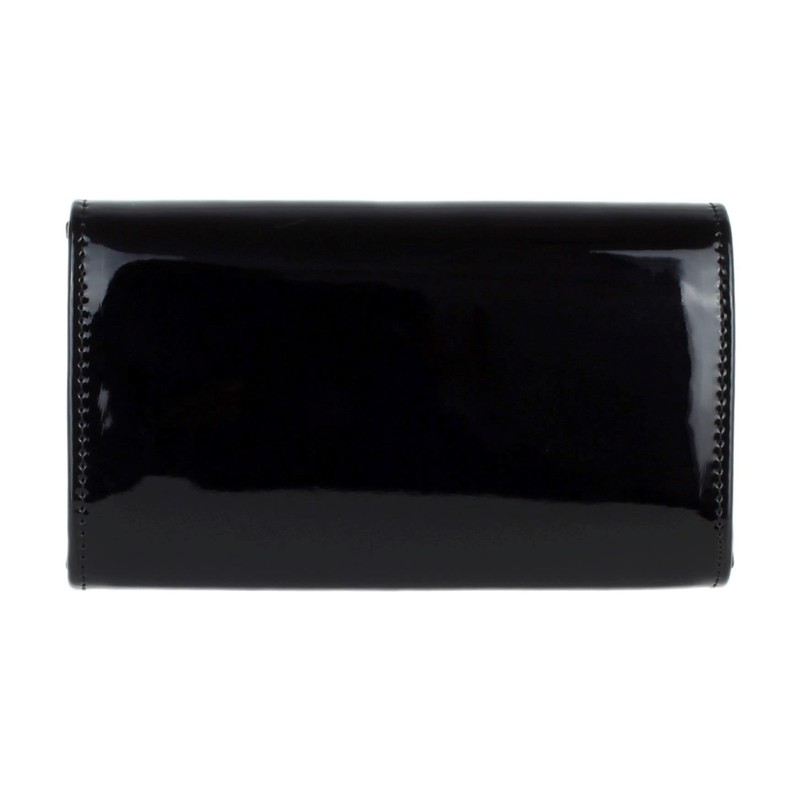 Girly Handbags Plain Shiny Clutch Bag, black