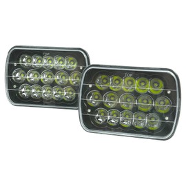Mogankey Black Pair 7x6 5x7 Led Headlights Hi/Low Sealed Beam Compatible with Chevy Express Cargo Van 1500 2500 3500 Jeep Toyo-ta Pickup Dodge For-d F 250 E 350 Replacement 6052 6054 H5054 H6054