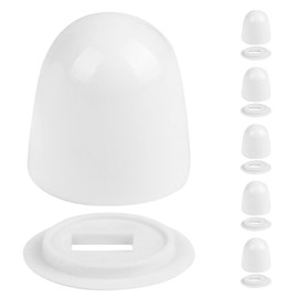 ARTIBETTER Toilet Bowl Bolt Covers 6pcs Round Plastic Caps White Universal Fit Simple DIY