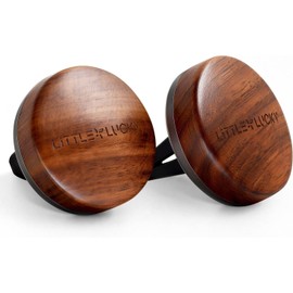 Walnut Wood Car Air Freshener Vent Clip Set, 2 Diffusers with 4 Scent Refills for Hidden Air Vents, Long Lasting Auto Fragrance