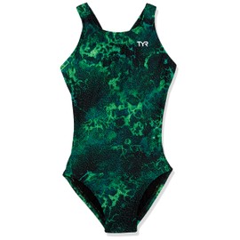 TYR Girls' Durafast Lite Maxfit Swimsuit, Diploria Green