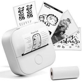 T02 Thermal Printer - T02 Portable Photo Printer Labels Create Mini Portable Bluetooth Black White Photo Sticker Printer, Inkless Printer for Learning Notes, Picture Printing