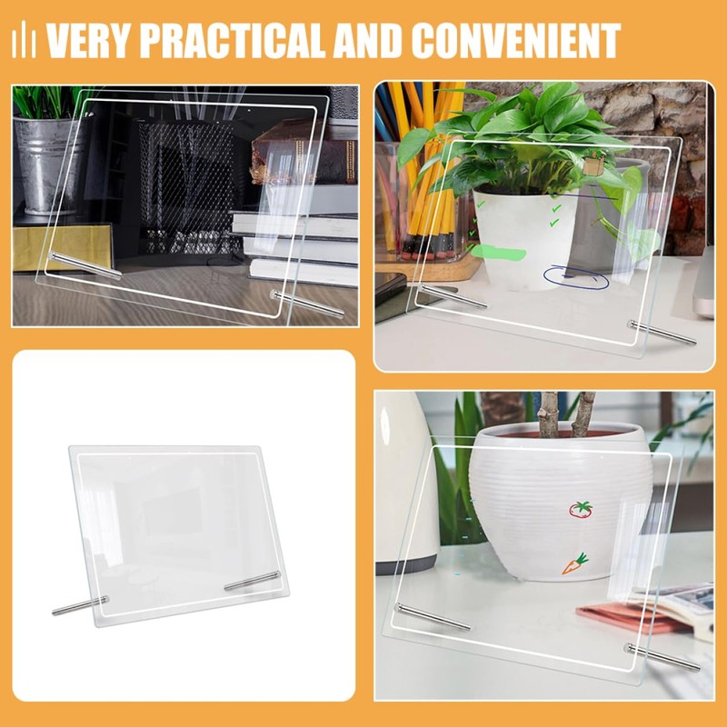 Operitacx 2 Sets Transparent Writing Board Whiteboards Desks Writeable Table