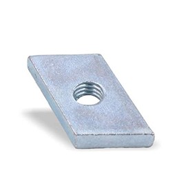 Slot Nut | Threaded Plate Rhombus 20 x 13 x 4 mm M6 Thread Angle 24° | Galvanised Steel 5-8um (Pack of 10)