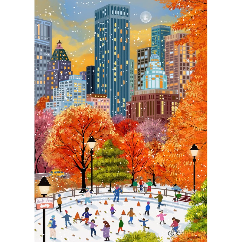 Fall Central Park Puzzles 1000 Pieces for Adults, Fun Fall