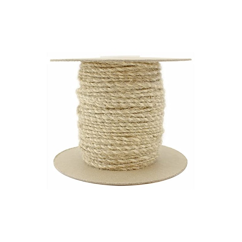 CleverDelights Jute Twisted Twine - 50 Yards - Natural and
