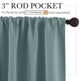 RYB HOME RV Curtains for Camper Windows - Soft Thermal Insulated Small Window Curtain Tiers for Cafe Kitchen Bedroom Basement Glass Door Window, W 42 x L 30 inches, Dusty Blue, 2 Panels